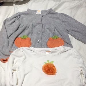Gymboree 3t fall pumpkin sweater long t like new